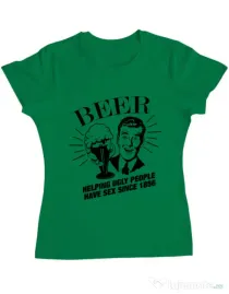 Tricou ADLER dama Helping beer Verde mediu