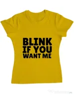 Tricou ADLER dama Blink if you want me Galben