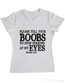 Tricou ADLER dama Boobs Alb