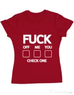 Tricou ADLER dama Check one Rosu