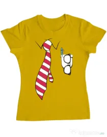 Tricou ADLER dama Cool nerd Galben