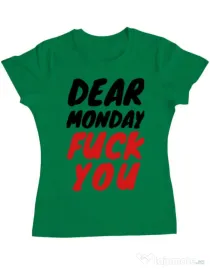 Tricou ADLER dama Dear monday Verde mediu