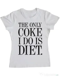 Tricou ADLER dama Diet coke Alb