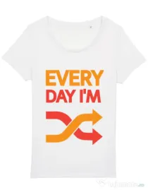 Tricou STANLEY STELLA dama Every day i'm shuffling Alb