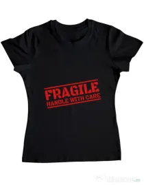 Tricou ADLER dama Fragile Negru
