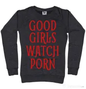 Bluza ADLER dama Good girls watch porn Negru melanj