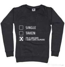 Bluza ADLER dama I'm a unicorn Negru melanj