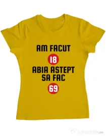 Tricou ADLER dama Am facut 18 ani Galben