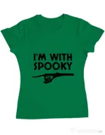 Tricou ADLER dama I'm with spooky Verde mediu