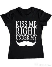 Tricou ADLER dama Kiss me right under Negru