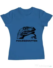 Tricou ADLER dama Philosoraptor Albastru azuriu