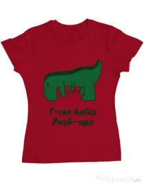 Tricou ADLER dama T-rex push-ups Rosu