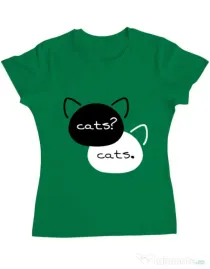 Tricou ADLER dama The fault in our cats Verde mediu