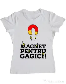 Tricou ADLER dama Magnet pentru gagici Alb