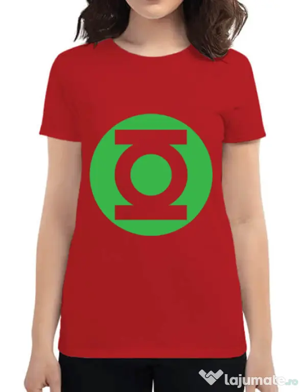 Tricou ADLER dama Green lantern Rosu