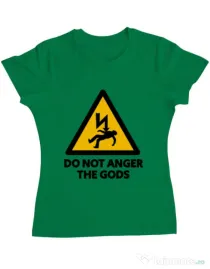 Tricou ADLER dama Do not anger the gods Verde mediu