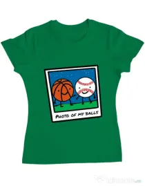 Tricou ADLER dama Photo of my balls Verde mediu