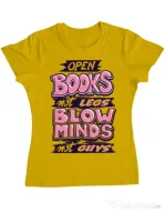 Tricou ADLER dama Open books Galben