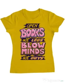 Tricou ADLER dama Open books Galben