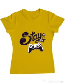 Tricou ADLER dama Stay up late Galben