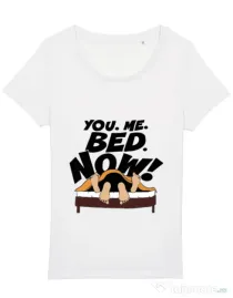 Tricou STANLEY STELLA dama You me bed now Alb