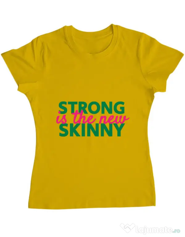 Tricou ADLER dama Strong is the new skinny Galben