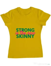 Tricou ADLER dama Strong is the new skinny Galben