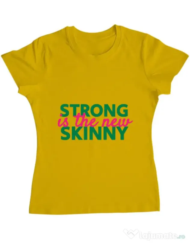 Tricou ADLER dama Strong is the new skinny Galben