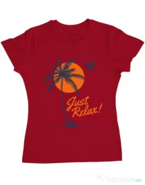 Tricou ADLER dama Just relax Rosu