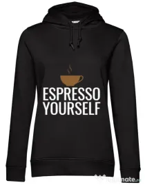 Hoodie dama cu gluga Espresso yourself Negru
