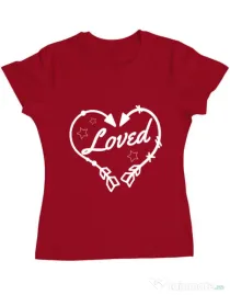 Tricou ADLER dama Loved Rosu