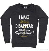 Bluza ADLER dama I make wine disappear Negru melanj