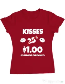 Tricou ADLER dama College is expensive Rosu