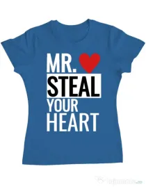 Tricou ADLER dama Mr. steal your heart Albastru azuriu