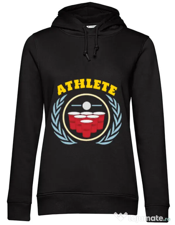 Hoodie dama cu gluga Athlete Negru