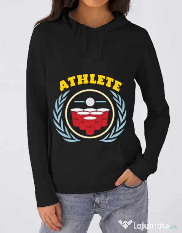 Hoodie dama cu gluga Athlete Negru