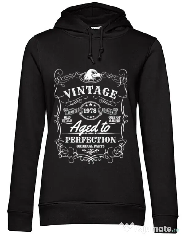 Hoodie dama cu gluga Aged to perfection Negru