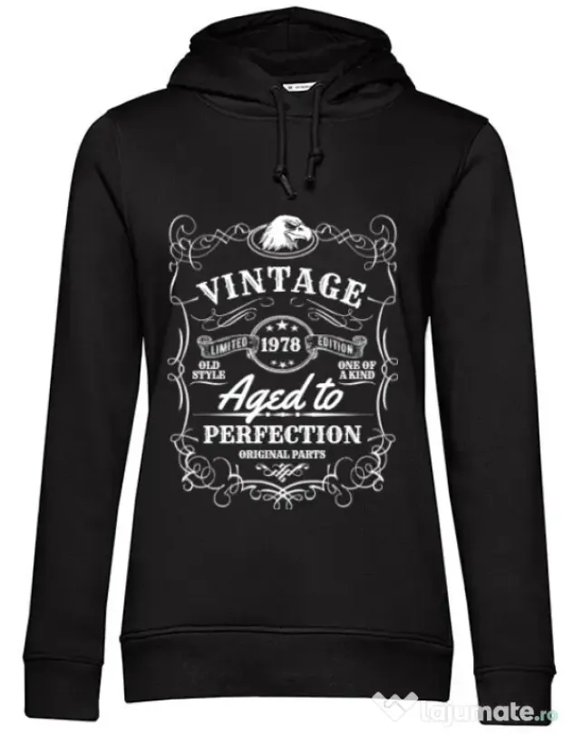 Hoodie dama cu gluga Aged to perfection Negru