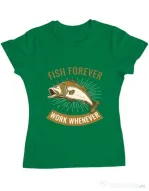 Tricou ADLER dama Fish forever Verde mediu