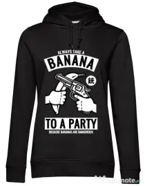 Hoodie dama cu gluga Banana Party Negru