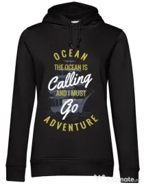 Hoodie dama cu gluga Ocean adventure Negru