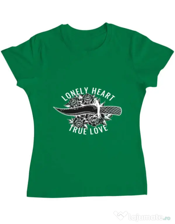 Tricou ADLER dama Lonely heart Verde mediu