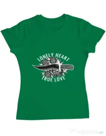 Tricou ADLER dama Lonely heart Verde mediu