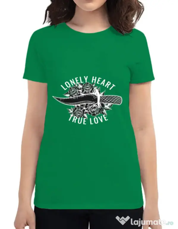 Tricou ADLER dama Lonely heart Verde mediu