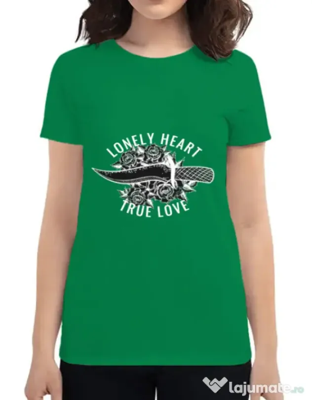 Tricou ADLER dama Lonely heart Verde mediu