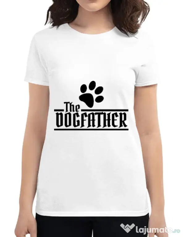 Tricou ADLER dama The dogfather Alb