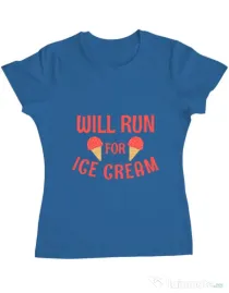 Tricou ADLER dama Running for ice cream Albastru azuriu