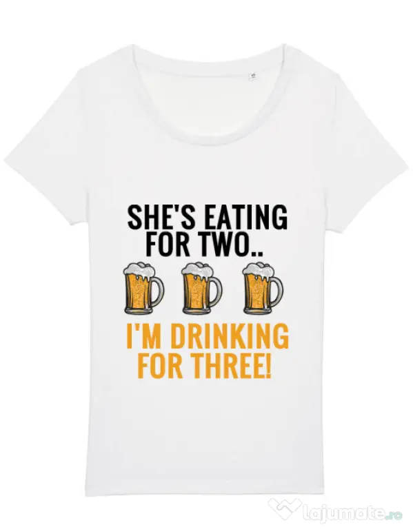 Tricou STANLEY STELLA dama Drinking for three Alb