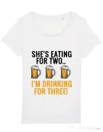 Tricou STANLEY STELLA dama Drinking for three Alb