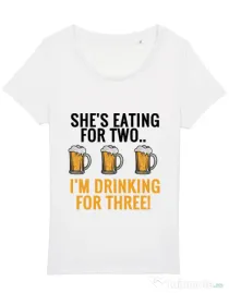 Tricou STANLEY STELLA dama Drinking for three Alb